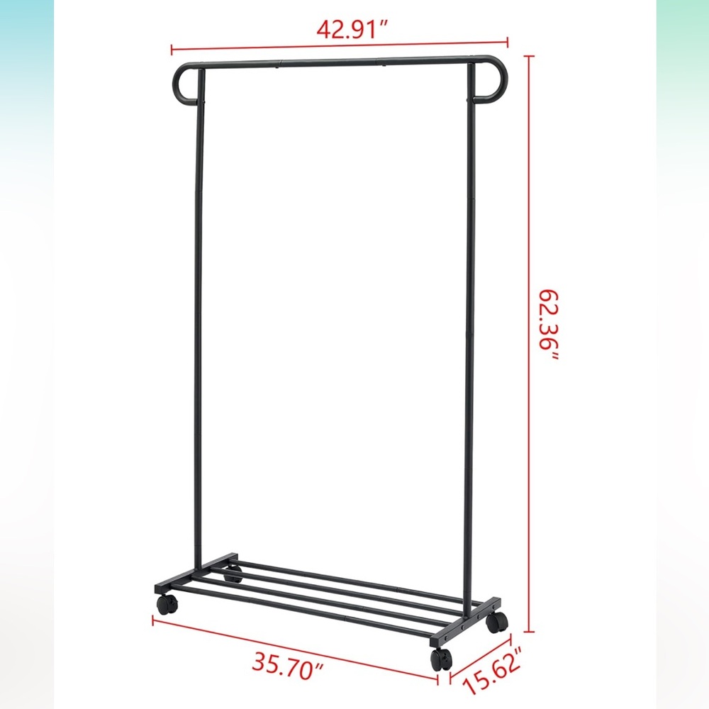 Black Metal Clothing Rack - Picture 3 of 8
